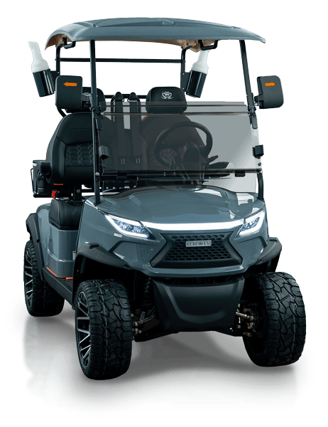 Venom EV 2-seater Course Strike golf cart in gun metal grey